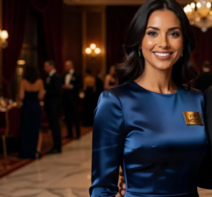 Elegancki host BOGUMIŁ HARATYM HAR-BUD podczas prowadzenia gry przy stole