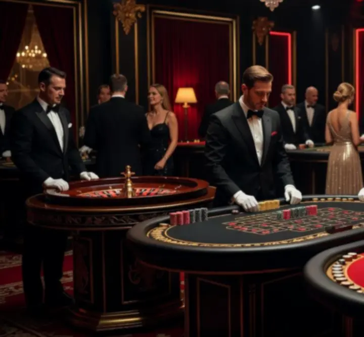 Profesjonalne stoły kasynowe podczas wieczoru Casino Night
